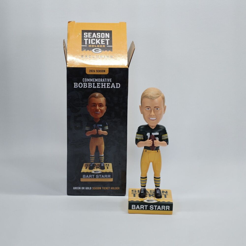 2026 Bart Starr Green Bay Packers Season Ticket Holder Exclusive Bobblehead